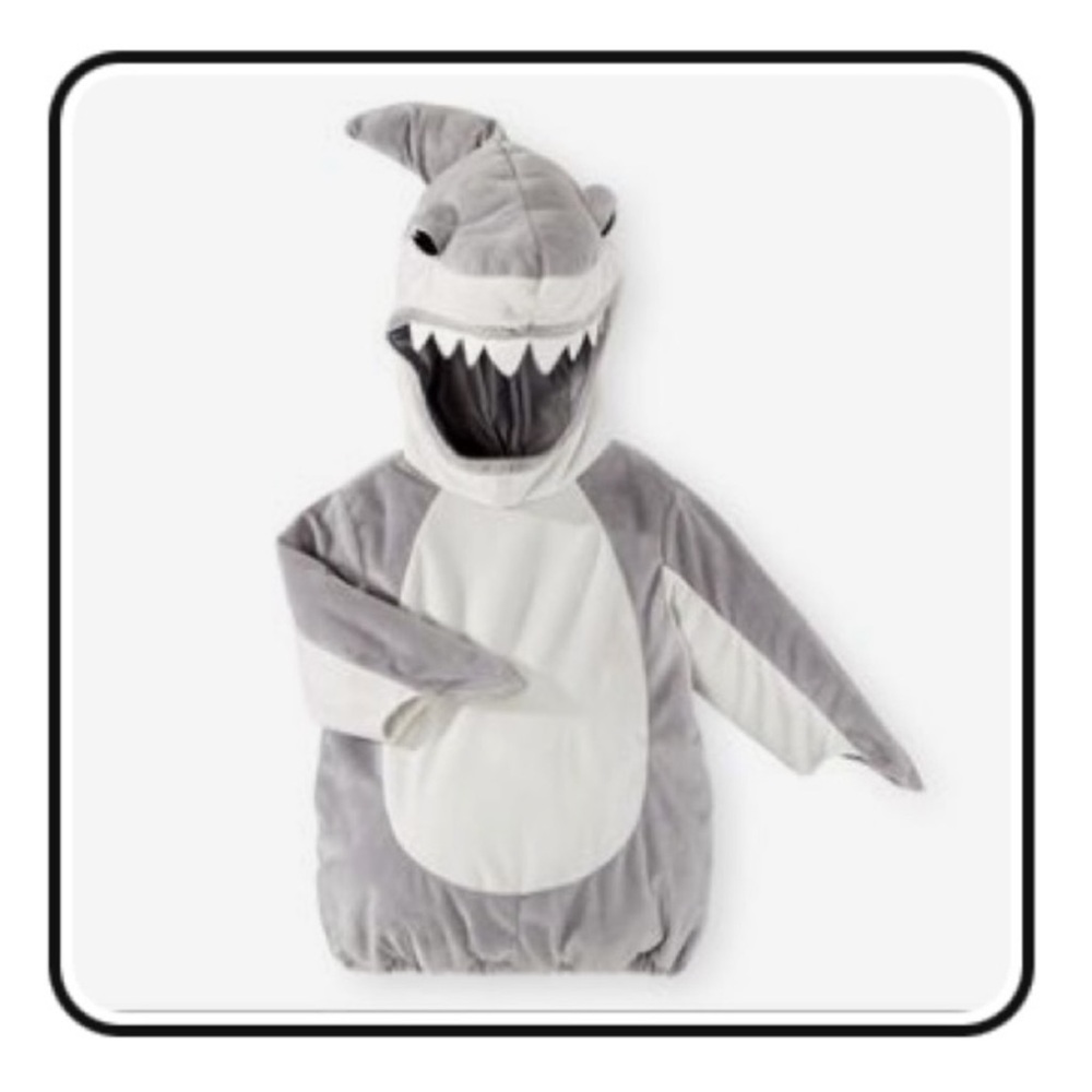 Koala Kids Toddler Shark ZipUp Costume Halloween Pretend Play Gray &White 12-18M